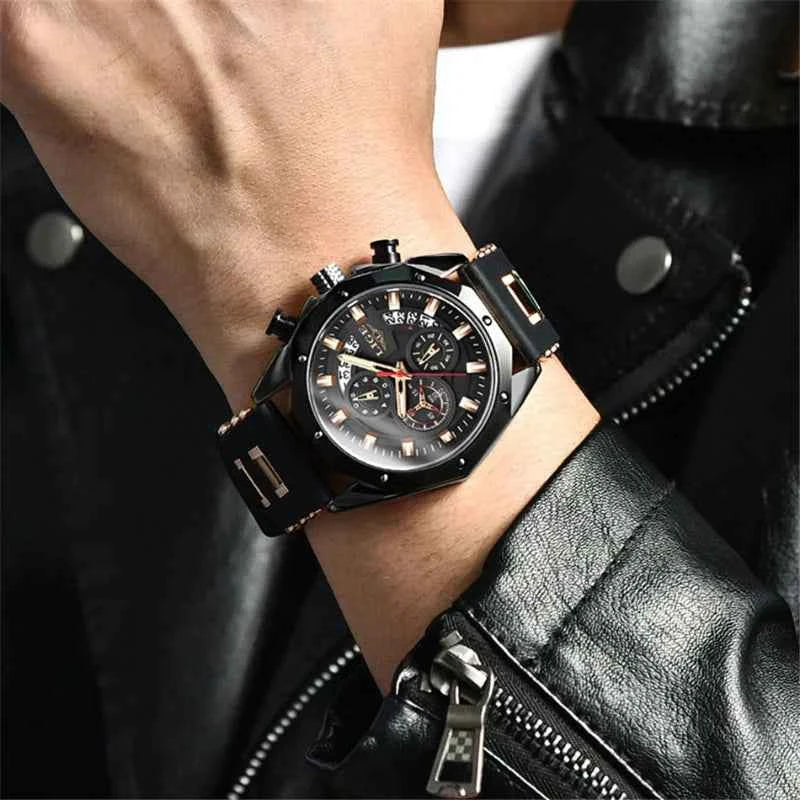 Men's Watch Sapphire Gold Onyx Gold
