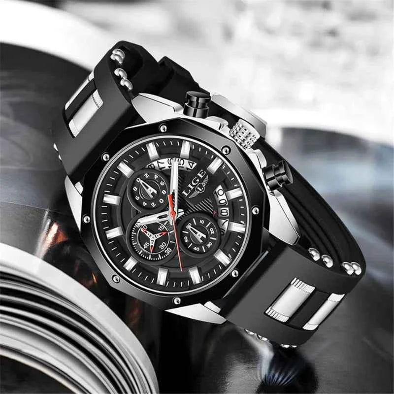 Men's Watch Sapphire Gold Onyx Gold