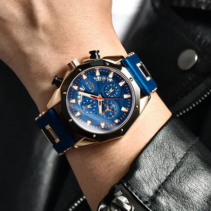 Men's Watch Sapphire Gold Onyx Gold