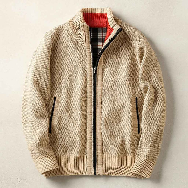 Men's Ashmere Knit Jacket - Stylish & Comfortable Outerwear Ginger Yellow