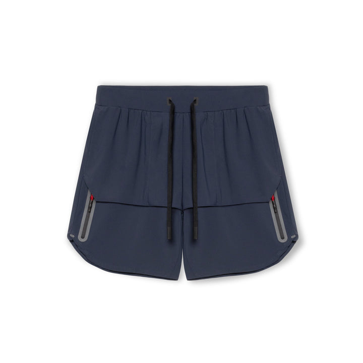Men's Breathable Sport Shorts – Relaxed Fit, Zipper Pockets, Adjustable Waistband Navy Blue