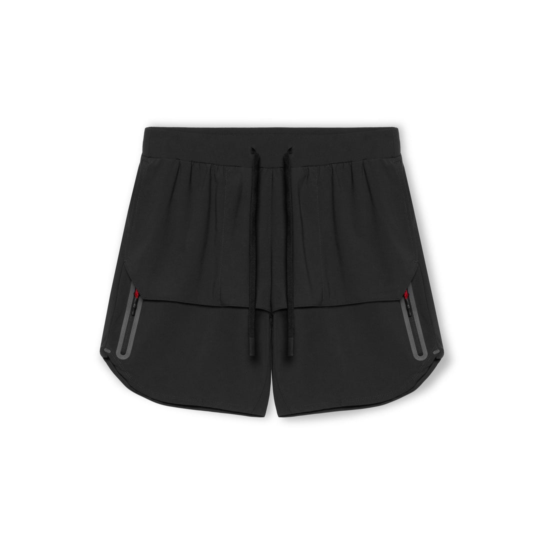 Men's Breathable Sport Shorts – Relaxed Fit, Zipper Pockets, Adjustable Waistband Black