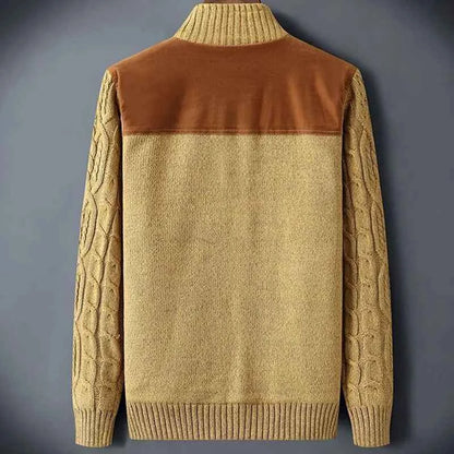 Men's Wool Cardigan Camel Winter Navy Blue