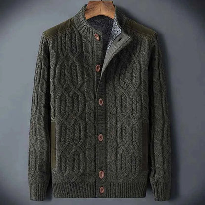 Men's Wool Cardigan Camel Winter Navy Blue Army Green