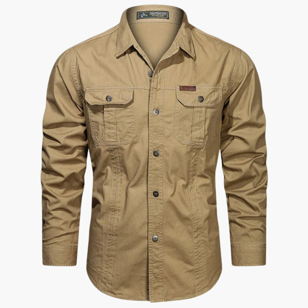 Men's Cargo Shirt - Stylish and Versatile Khaki