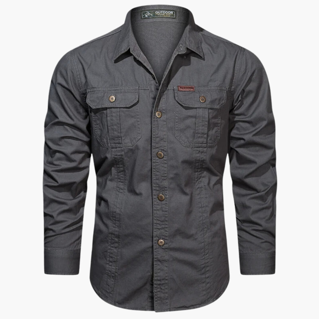 Men's Cargo Shirt - Stylish and Versatile Dark Grey