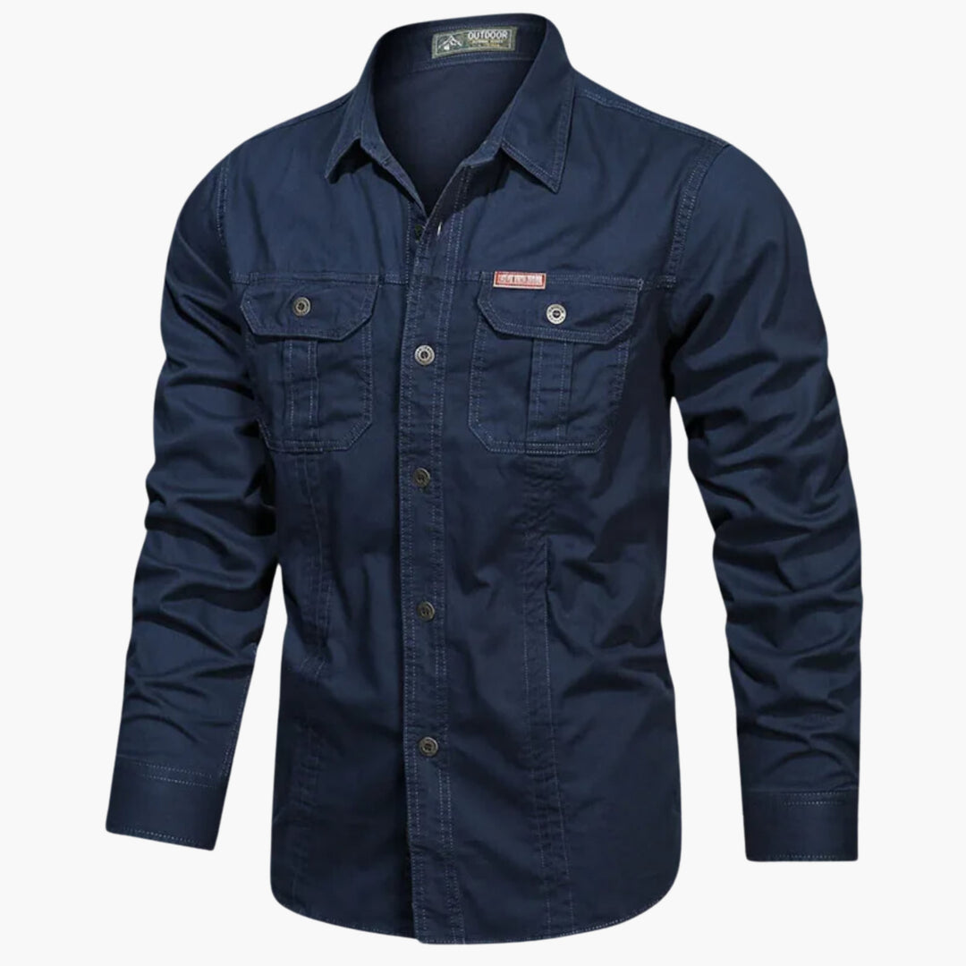 Men's Cargo Shirt - Stylish and Versatile Dark Blue