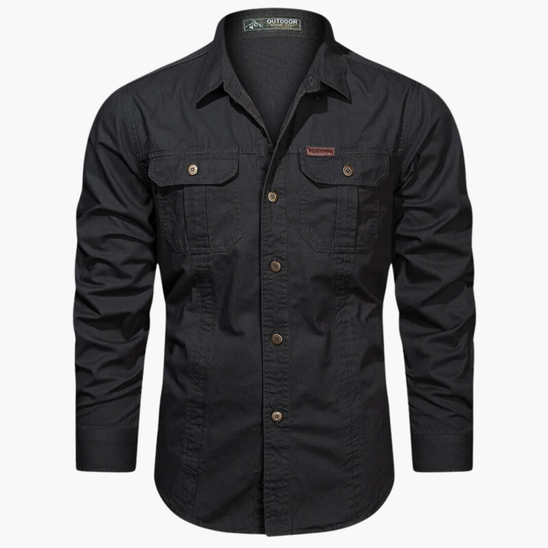 Men's Cargo Shirt - Stylish and Versatile Black