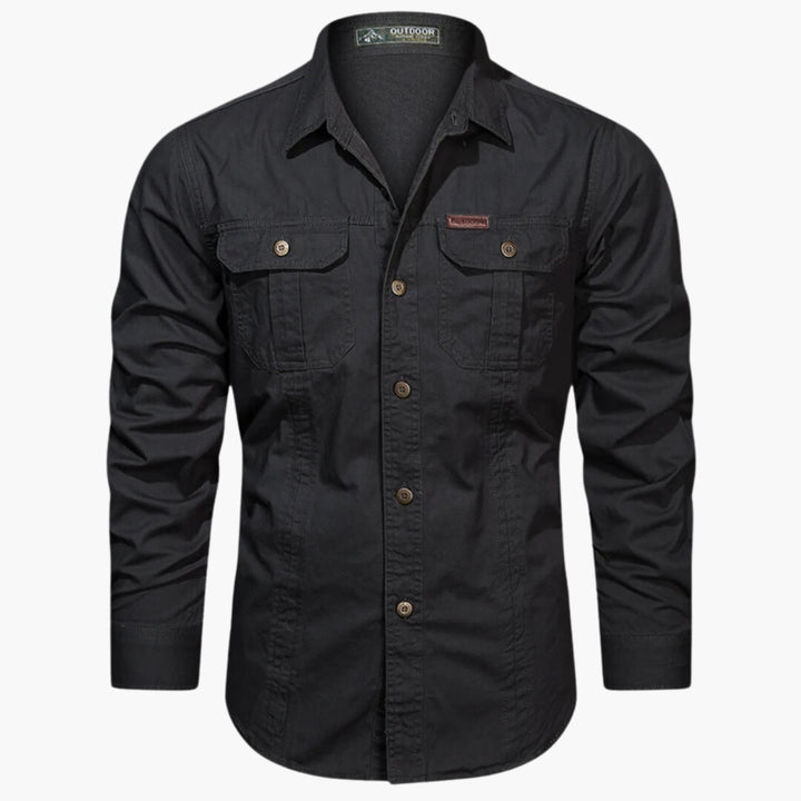 Men's Cargo Shirt - Stylish and Versatile Black