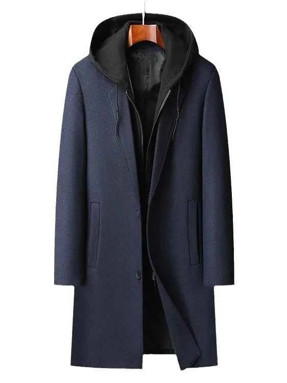 Men's Cashmere Overcoat - Luxurious Warmth and Style Navy Blue