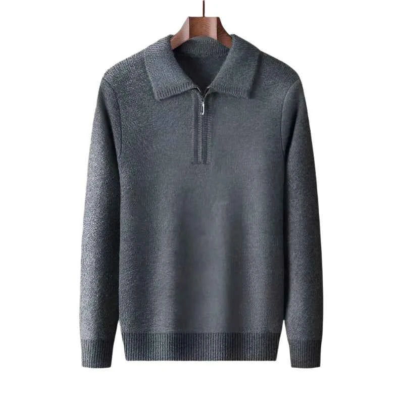 Men's Cashmere Quarter-Zip Sweater Grey