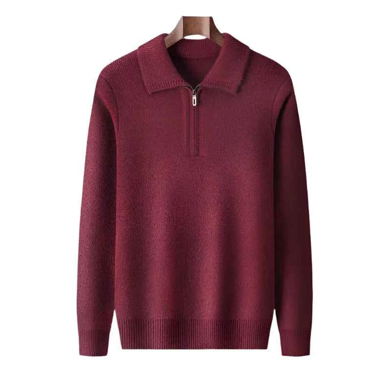 Men's Cashmere Quarter-Zip Sweater Red
