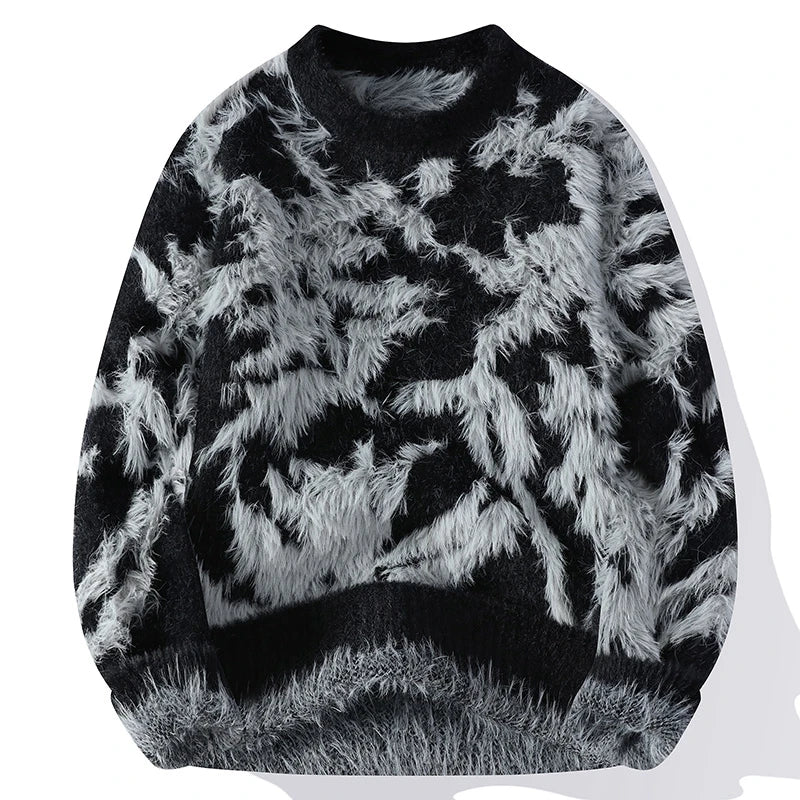 Men's Cashmere Sweater - Luxurious Comfort & Style Black & Charcoal