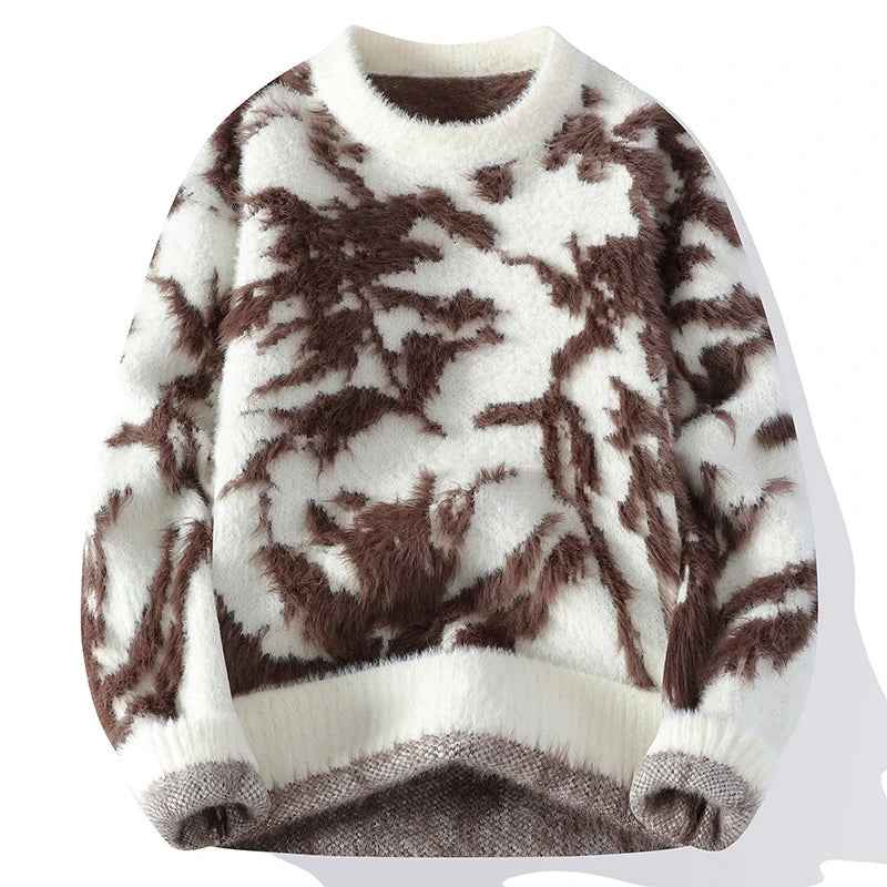 Men's Cashmere Sweater - Luxurious Comfort and Style Ivory & Chocolate