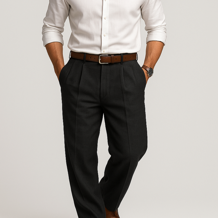 Men's Casual Cotton-Linen Trousers – Relaxed Comfort for Every Day Black