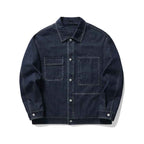 Men's Cotton Denim Relaxed Button Front Patch Pocket Jacket