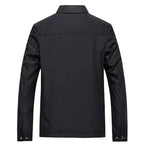 Men's Polyester Zip-up Stand Collar Side Pockets Jacket