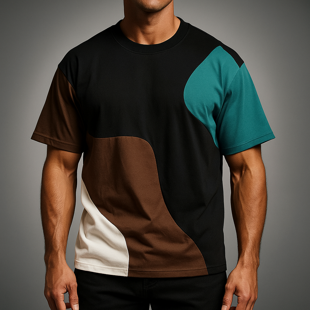 Men's Casual Patch Tee Black