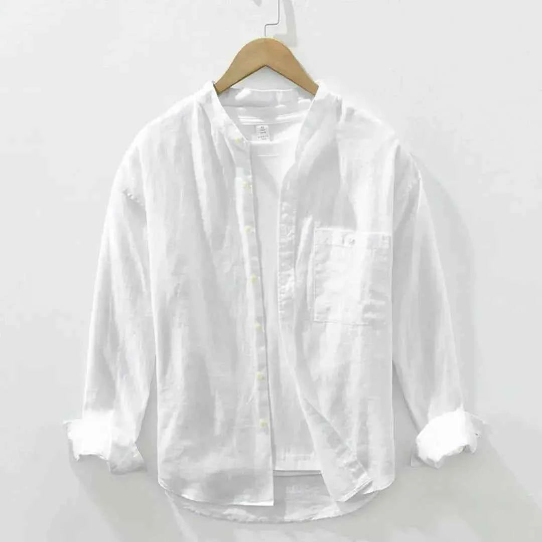 Men's Casual Prestige Linen Shirt White