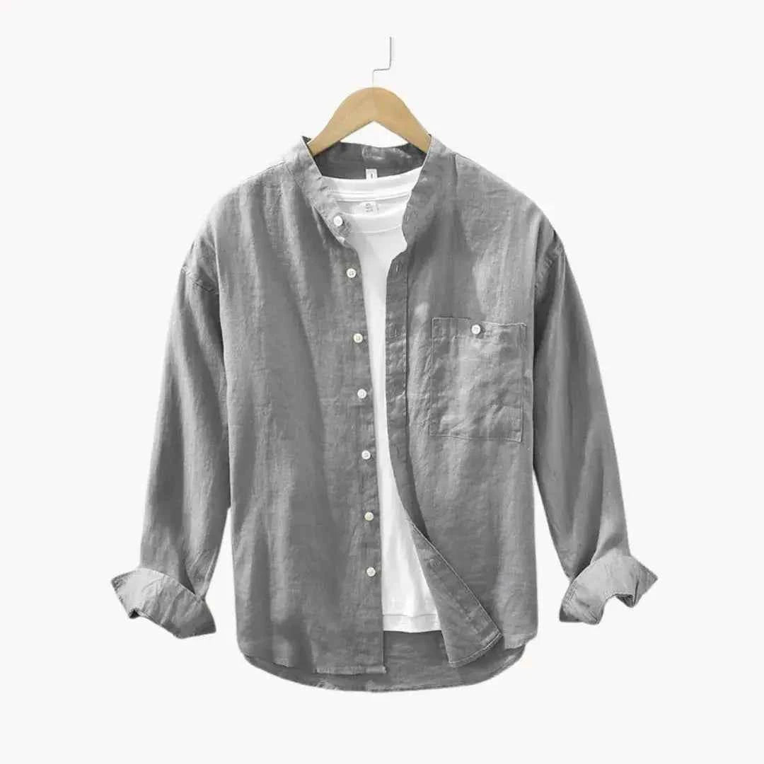 Men's Casual Prestige Linen Shirt Grey