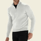 Men's Casual Quarter-Zip Sweater White