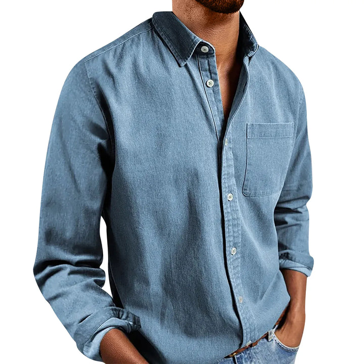 Men's Casual Shirt - Mardin Style Light Blue