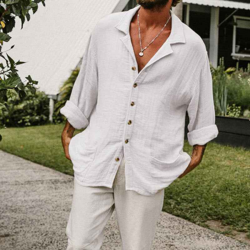 Men's Casual Shirt – Relaxed Fit – Long Sleeves – Breathable Fabric