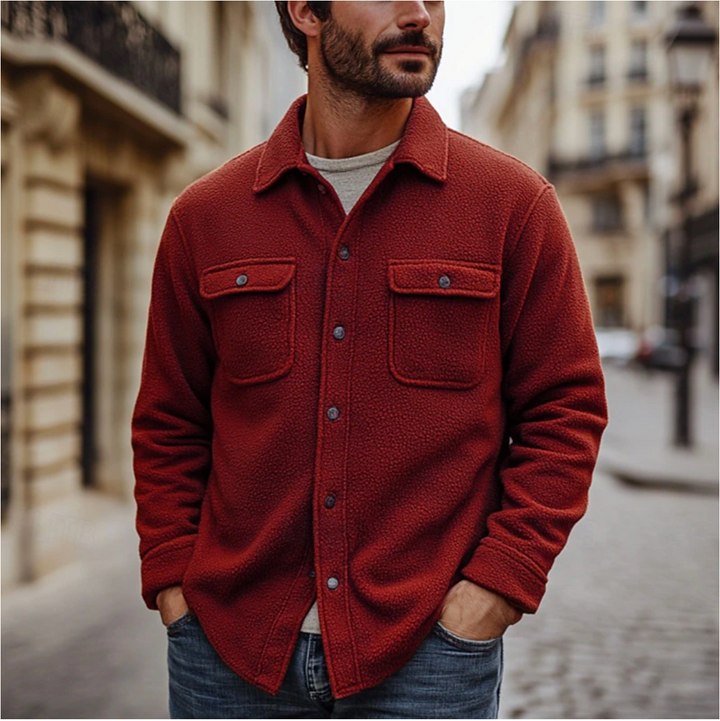 Men's Casual Shirt for Autumn & Winter Red