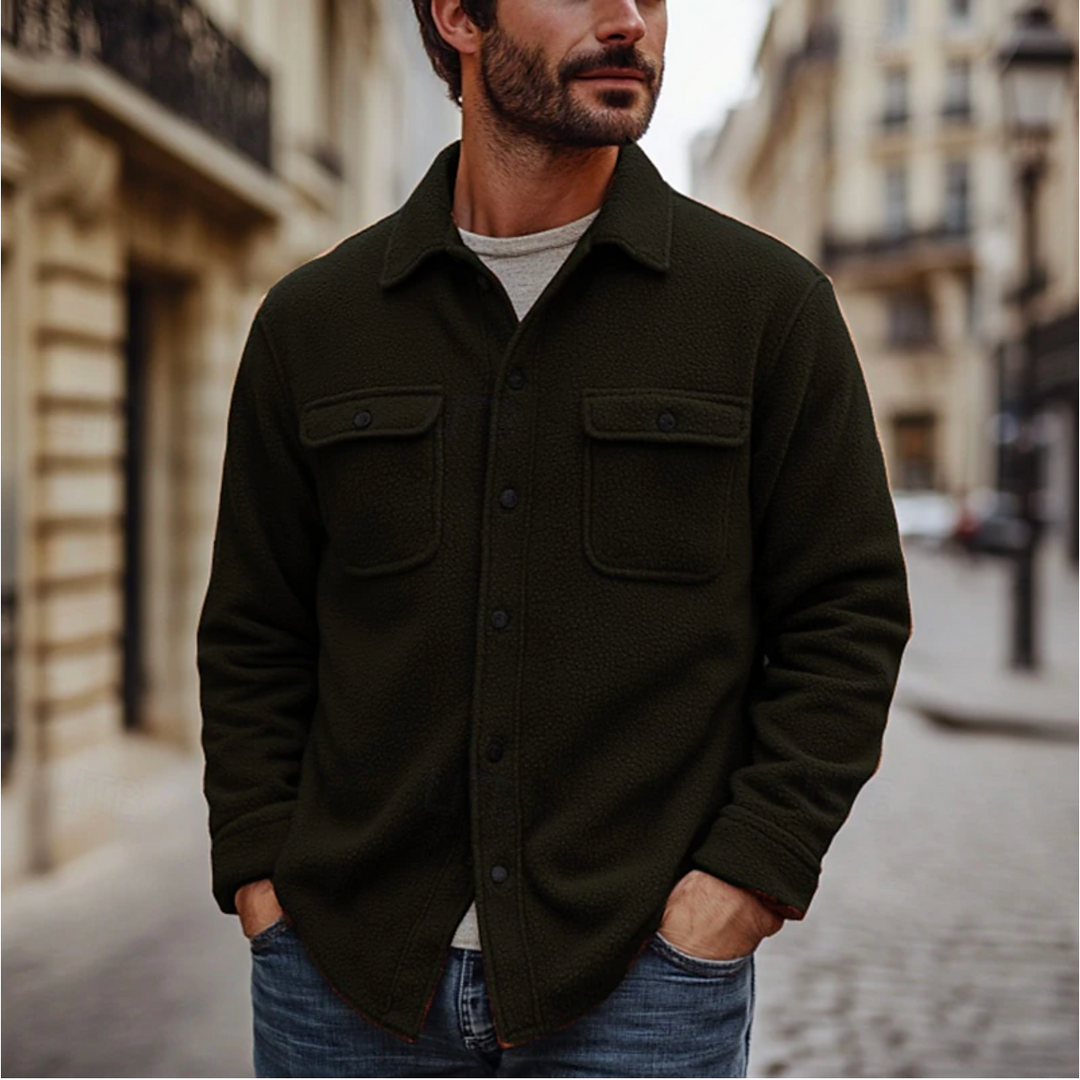 Men's Casual Shirt for Autumn & Winter Black
