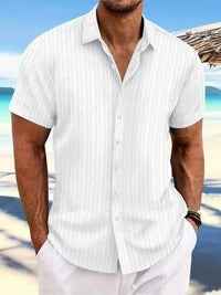 Men's Casual Summer Short-Sleeve Shirt White