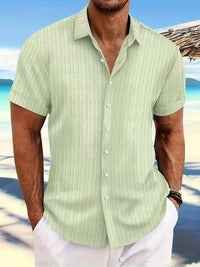 Men's Casual Summer Short-Sleeve Shirt Light Green