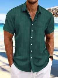 Men's Casual Summer Short-Sleeve Shirt Dark Green