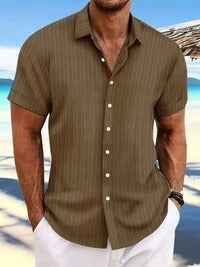 Men's Casual Summer Short-Sleeve Shirt Brown