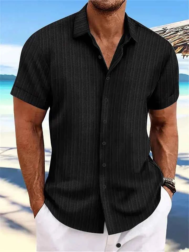 Men's Casual Summer Short-Sleeve Shirt Black