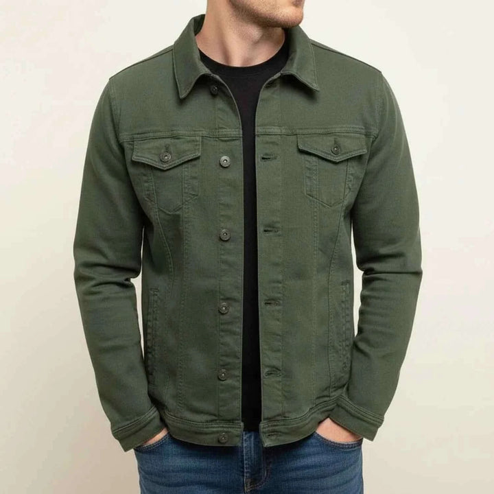 Men's Casual Trucker Jacket Green