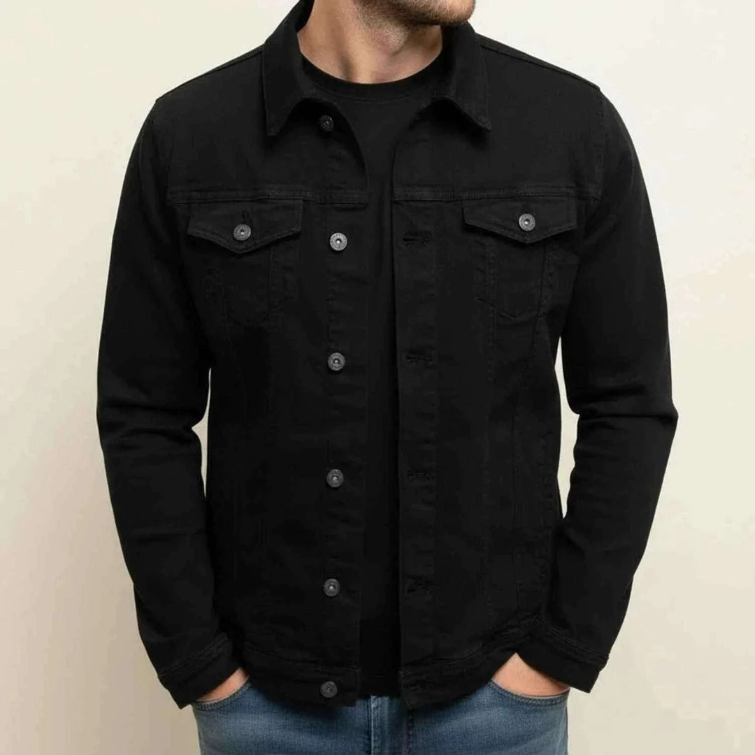Men's Casual Trucker Jacket Black
