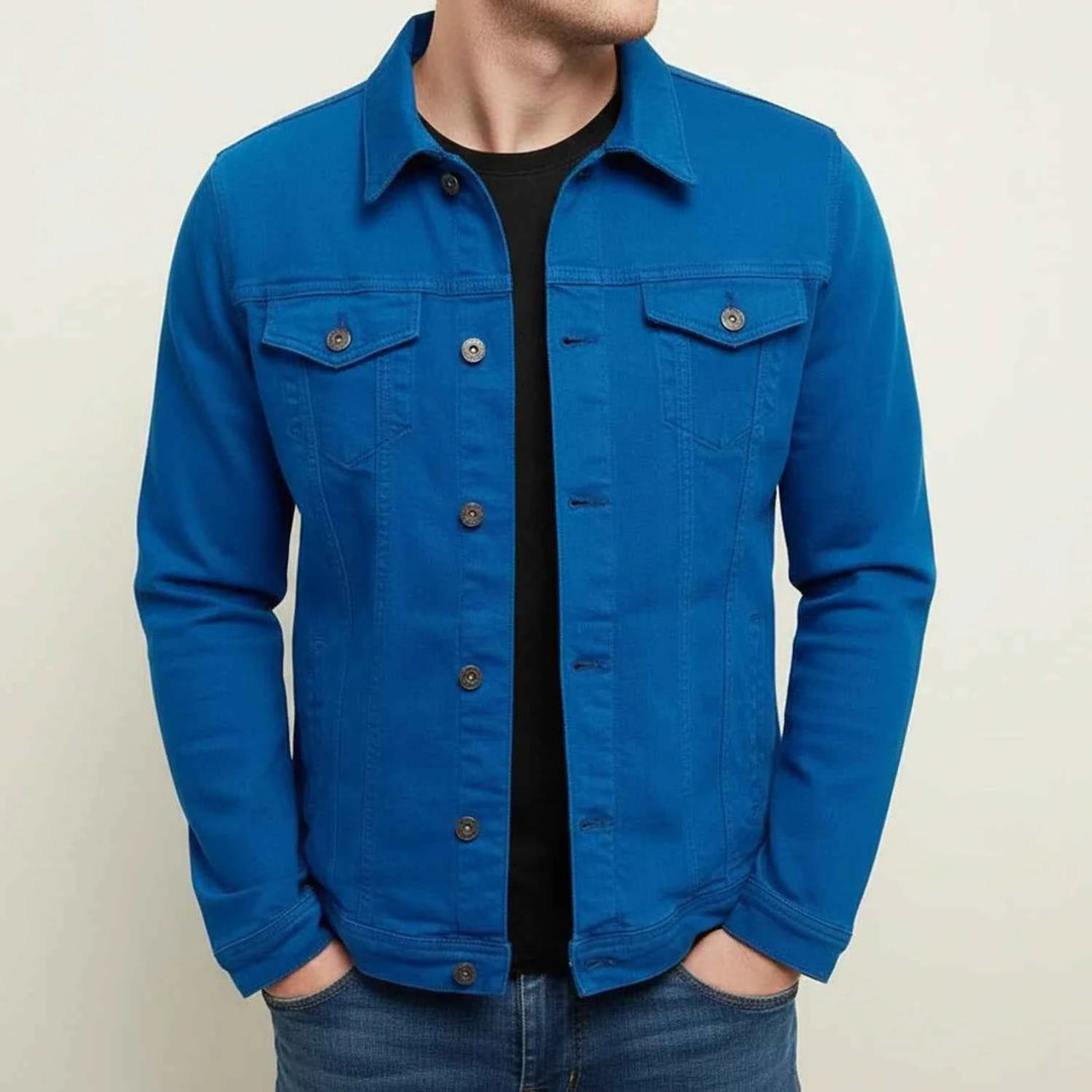 Men's Casual Trucker Jacket Blue