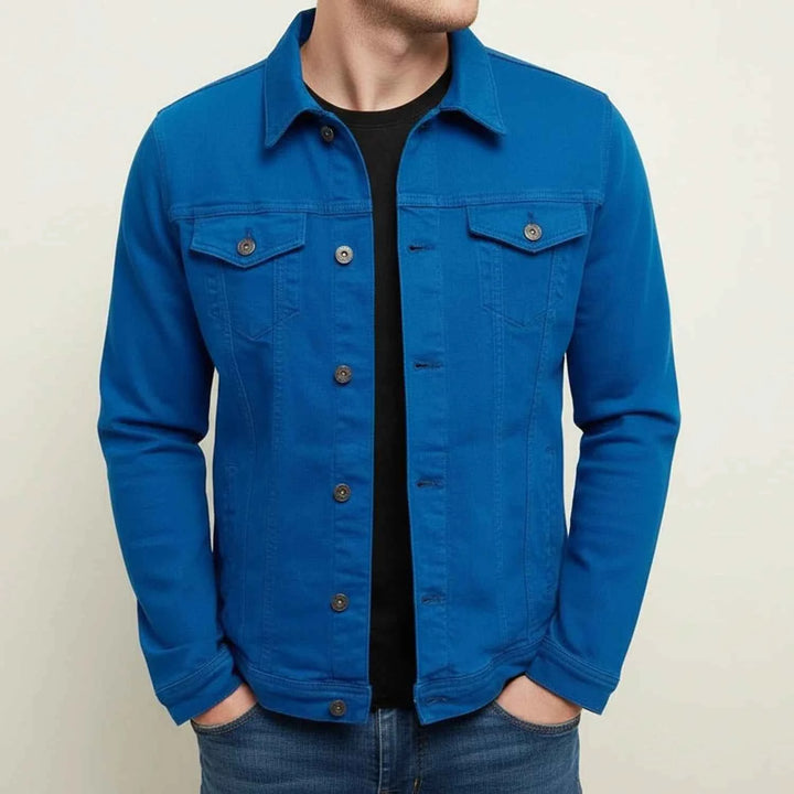 Men's Casual Trucker Jacket Blue