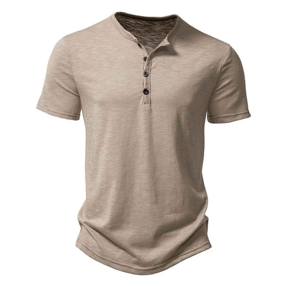 Men's Casual V-Neck T-Shirts Khaki