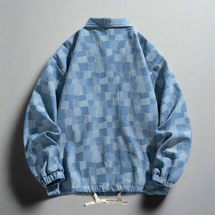 Men's Checkered Denim Jacket