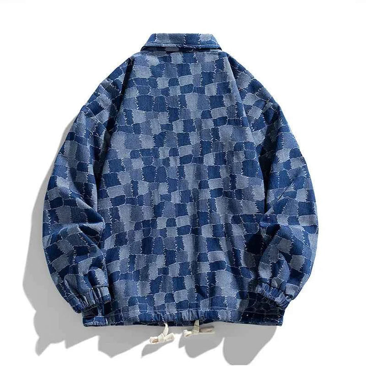Men's Checkered Denim Jacket