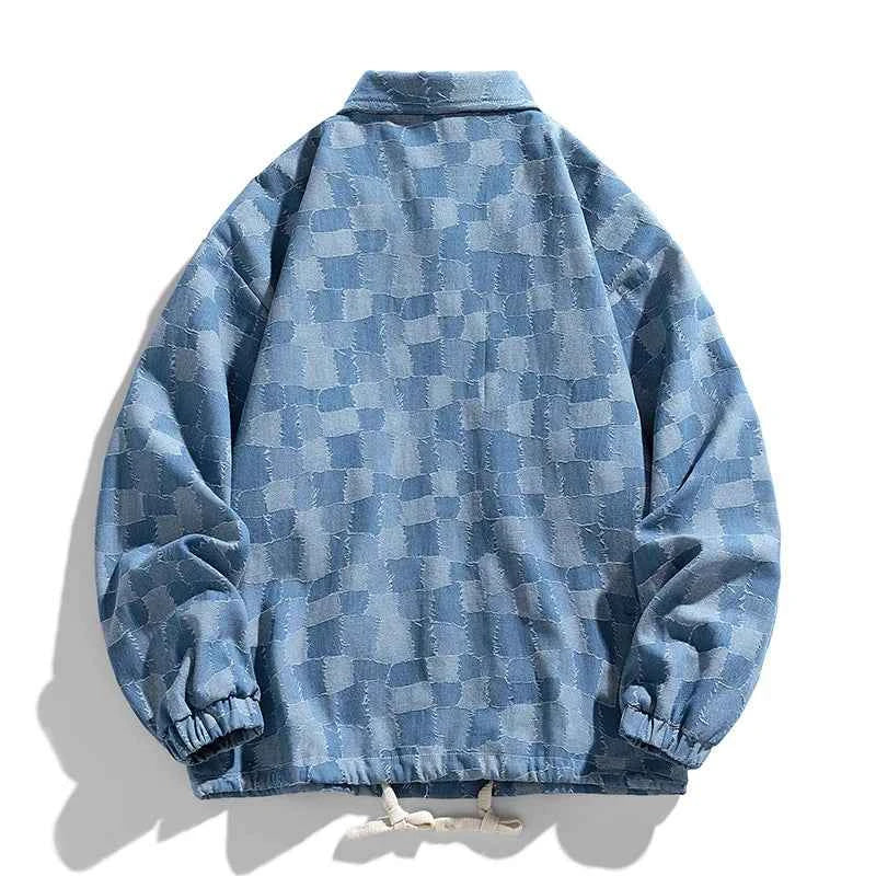 Men's Checkered Denim Jacket