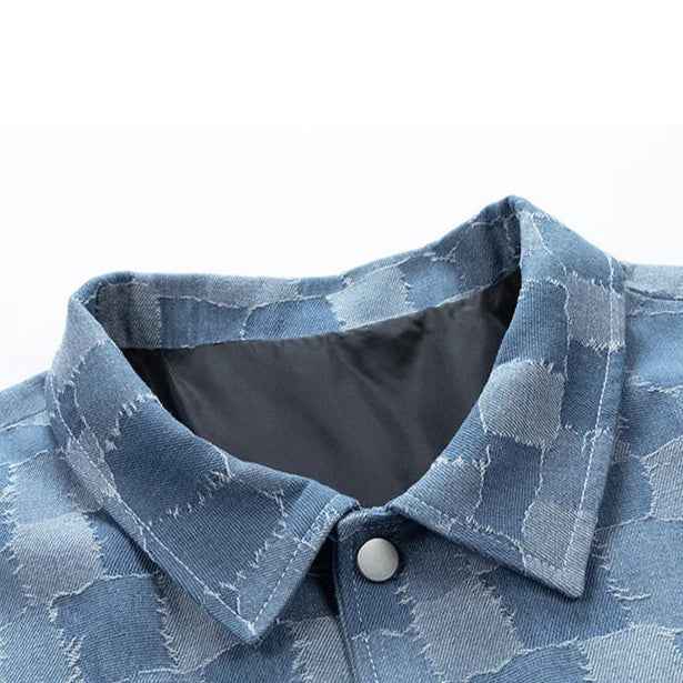 Men's Checkered Denim Jacket