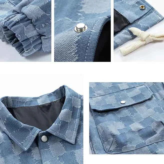 Men's Checkered Denim Jacket