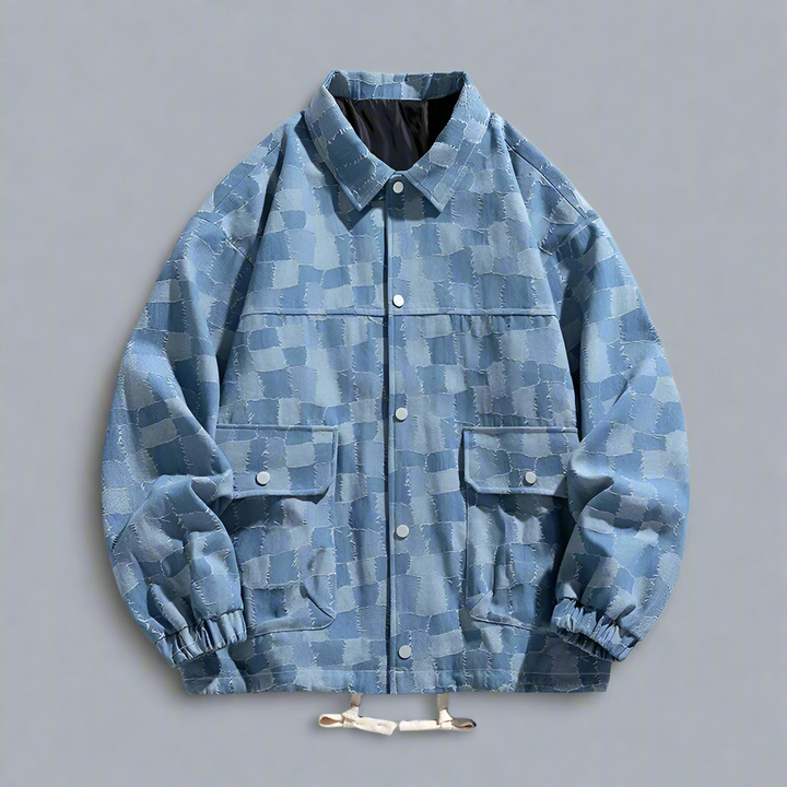 Men's Checkered Denim Jacket