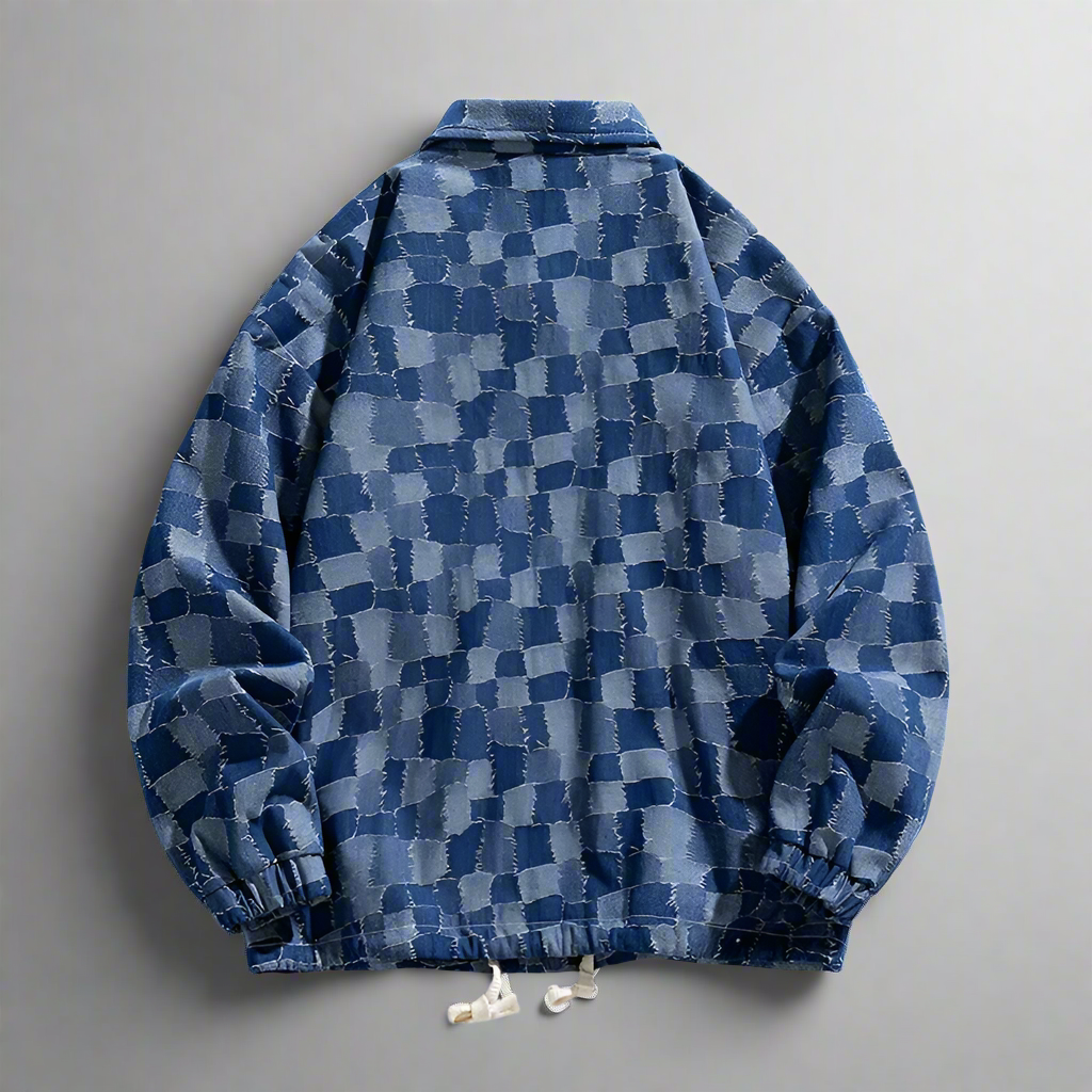 Men's Checkered Denim Jacket