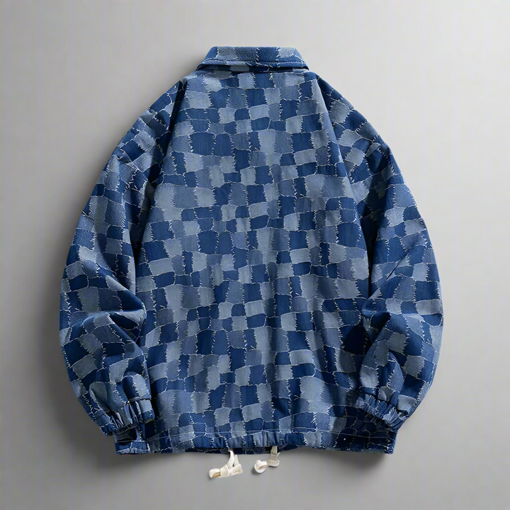 Men's Checkered Denim Jacket
