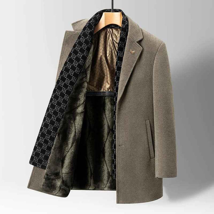 Men's Checkweave Trench Coat Khaki
