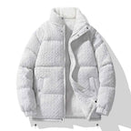Men's Black Chevron Quilted Fleece Lined Water Resistant Coat