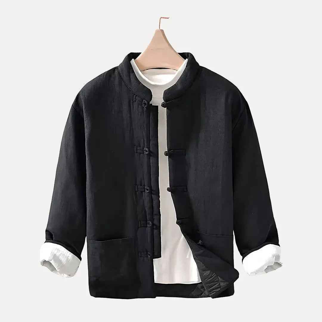 Men's Chinese Style Padded Jacket Black